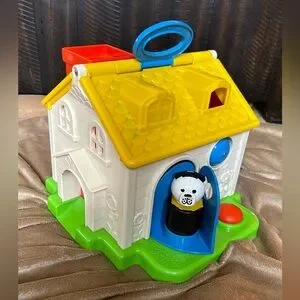 Vintage 1984 Fisher Price Discovery Cottage House Chimney Slide w/ dog